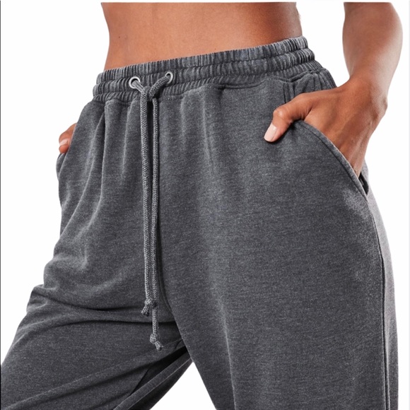 Grey Washed Oversized 90s Joggers - Picture 3 of 5